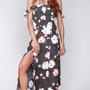 Flynn Skye Grey Floral Maxi Dress